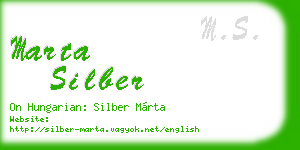 marta silber business card